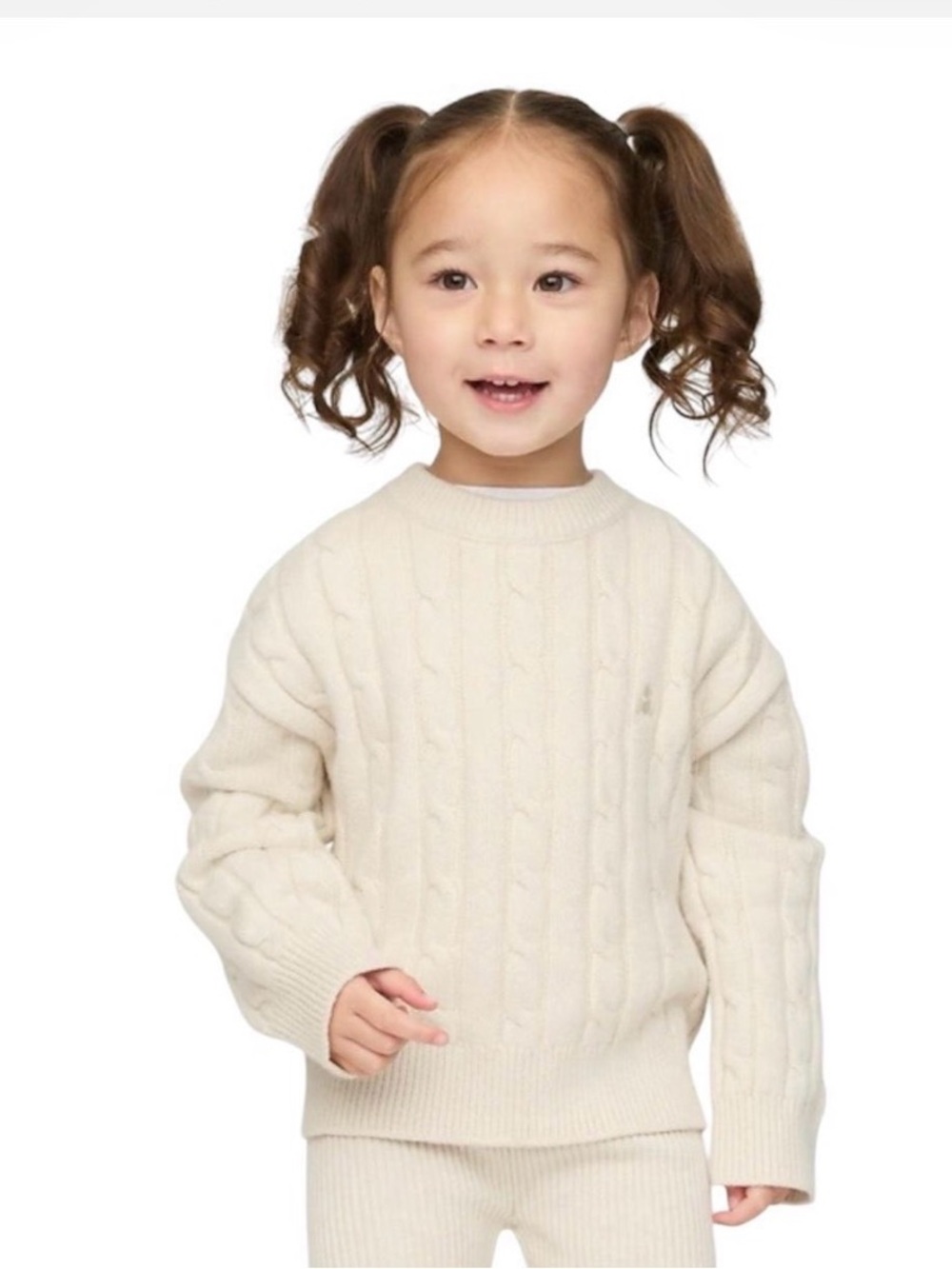 GAP Cream Cable Knit Kids Sweater size 5 years unisex off white crewneck